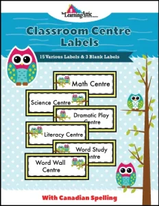 Classroom Centre Labels - Canadian
