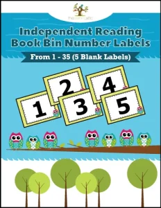 Classroom Student Independent Reading Book Bins Labels