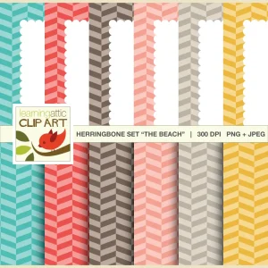 Clip Art: Digital Papers & Scallop Bordered