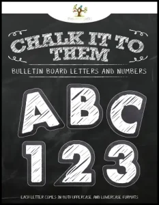 Chalkboard Theme Letters and Numbers