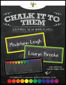 Chalkboard Editable Desk Nameplates