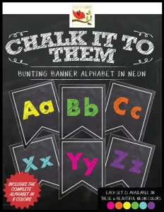 Chalkboard Letters Numbers Banner Neon