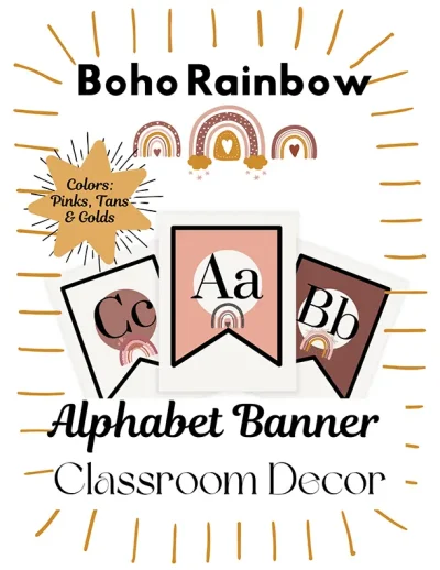 Boho Rainbow Alphabet Banners