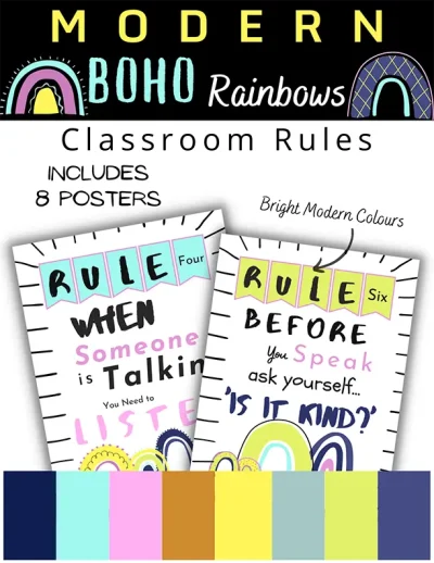 Modern Boho Rainbow Posters