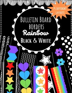 Bulletin Board Set Rainbow Black & White