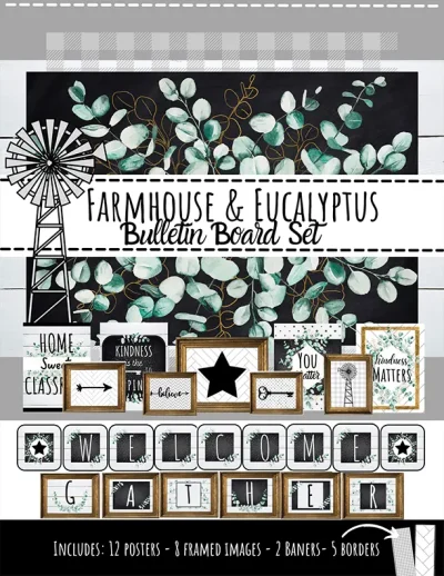 Farmhouse & Eucalyptus Bulletin Board Set