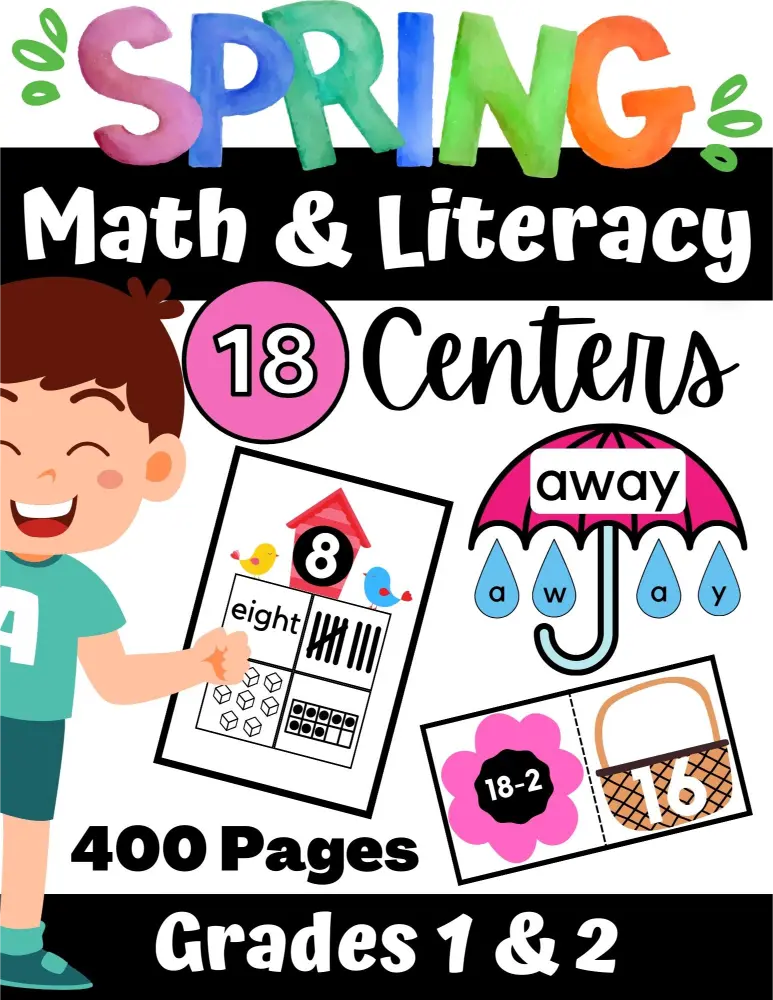 Part 1 - Spring Themed Centers Numeracy & Literacy K-1