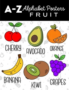Alphabet A-Z Fruits
