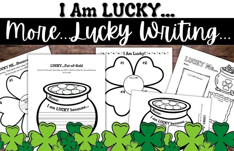 i-am-lucky-writing-craftivities-and-bulletin-board-set-learning-attic for I Am Lucky Because Free Printable I Am Lucky Writing Craftivities and Bulletin Board Set - Learning Attic for I Am Lucky Because Free Printable