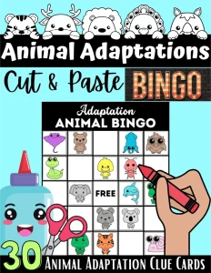 Animal Adaptations Cut & Paste BINGO