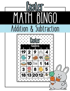 Easter Addition & Subtraction Math BINGO