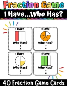 Fraction Card Game I Have Who Has