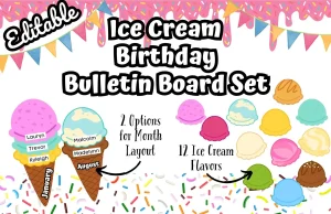 Ice Cream Birthday Bulletin Board Set