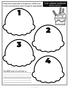 Ice Cream Sundae Summer Writing Craftivity
