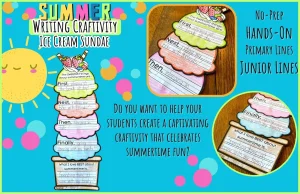 Preview Ice Cream Sundae Summer Writing Craftivity