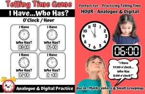 I Have Who Has Telling Time Hour