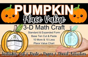 Place Value 3D Pumpkin Math Craft