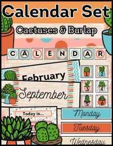 Cactuses & Burlap Calendar Set