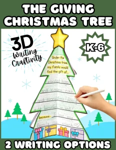 3D The Giving Christmas Tree Writing Craftivity