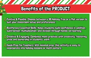 3D Christmas Tree FACT FAMILY Activity December Math Craft Bulletin Display