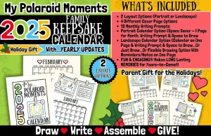 Christmas Craft Parent Holiday Gift 2025 Calendar