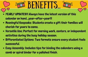 Christmas Craft Parent Holiday Gift 2025 Calendar