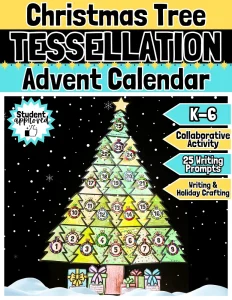 Christmas Tessellation Advent Calendar Holiday Craft December Bulletin Display