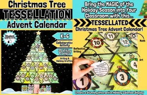 Christmas Tessellation Advent Calendar Holiday Craft December Bulletin Display