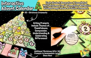 Christmas Tessellation Advent Calendar Holiday Craft December Bulletin Display