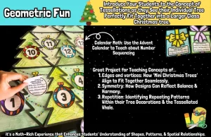 Christmas Tessellation Advent Calendar Holiday Craft December Bulletin Display