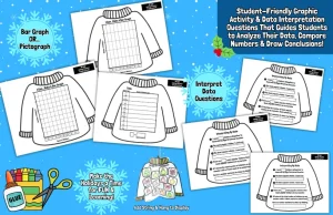 Ugly Holiday Sweater 3D Math Craft Christmas & December Graphing Activity