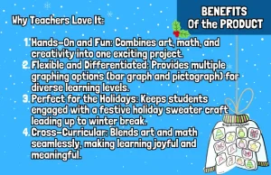 Ugly Holiday Sweater 3D Math Craft Christmas & December Graphing Activity