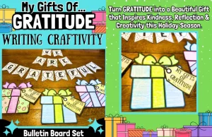 Winter Holiday Christmas Writing Craftivity & Activity December Bulletin Board