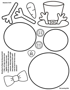 Winter Snowman Craft Creative Writing Activity December Bulletin Board K-6