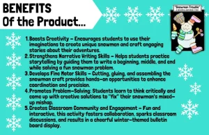 Winter Snowman Craft Creative Writing Activity December Bulletin Board K-6