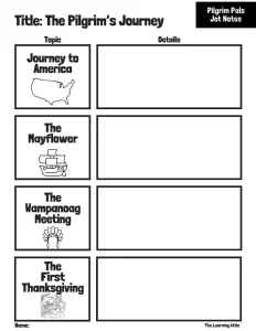 Thanksgiving Pilgrim Craft & Project Bulletin Board November Art Activity