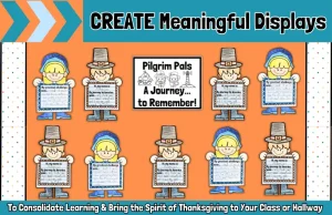 Thanksgiving Pilgrim Craft & Project Bulletin Board November Art Activity