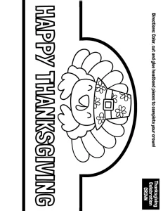 Thanksgiving Crown Craft November Activity Turkey Headband Fall Name Craft