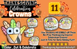 Thanksgiving Crown Craft November Activity Turkey Headband Fall Name Craft