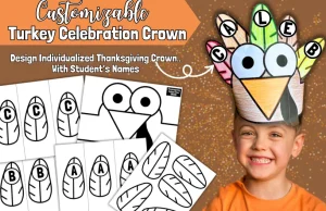 Thanksgiving Crown Craft November Activity Turkey Headband Fall Name Craft