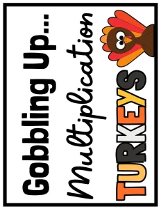 Thanksgiving Multiplication Craft Turkey Math Activity Fall Bulletin Board