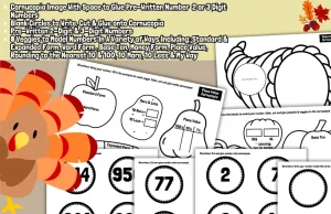 Thanksgiving Math Craft Place Value Cornucopia November Math Centers