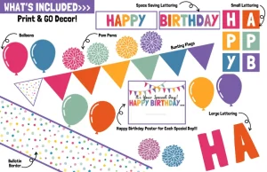 RAINBOW Birthday Bulletin Board, EDITABLE Birthday Display, Classroom Decor