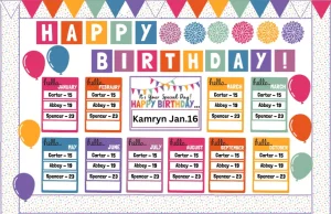 RAINBOW Birthday Bulletin Board, EDITABLE Birthday Display, Classroom Decor