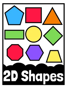 2D and 3D Shape Posters, Geometric Math Anchor Charts, Rainbow Math Board