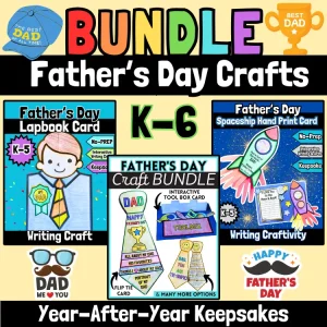 BUNDLE: Father's Day Crafts | Fathers Day Gift & Card | June Activities | K-6