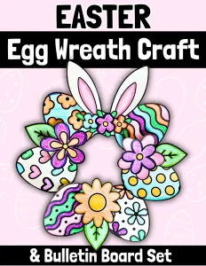 Easter Spring Craftivity Egg Wreath March April May Craft Activity Art Bulletin