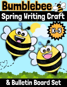 Spring Bee Insect Craft Printable Writing Prompts Activity March April May Art