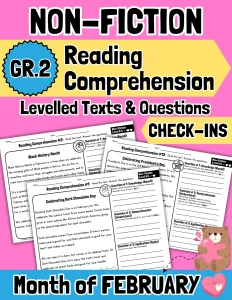 Grade 2 Non-Fiction Reading Comprehension Check-Ins for February