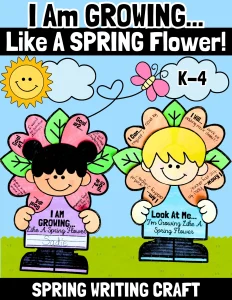 Spring Writing Printable Craft March April May Activity SEL Growth Mindset K-4
